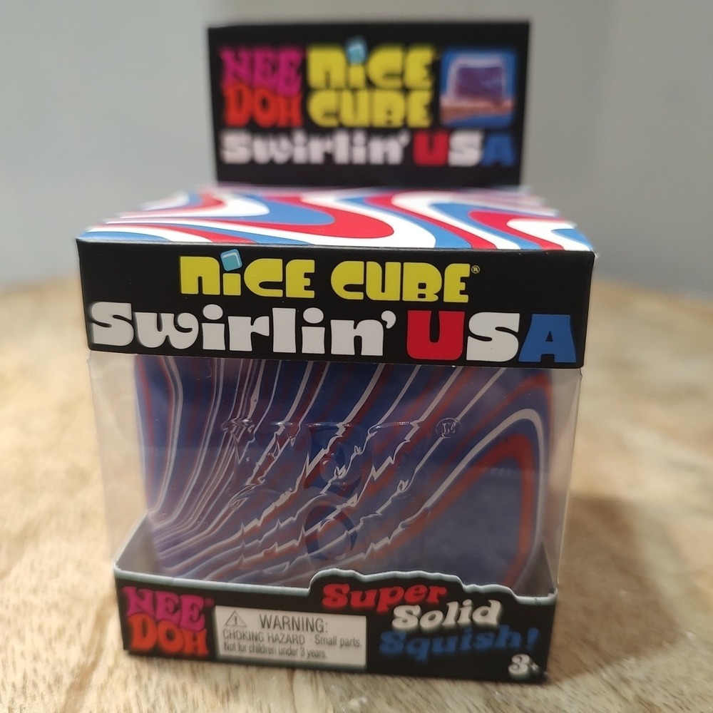 Nee Doh Nice Cube 4th Of July Swirlin USA Red White Blue Schylling Stress Toy